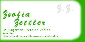 zsofia zettler business card